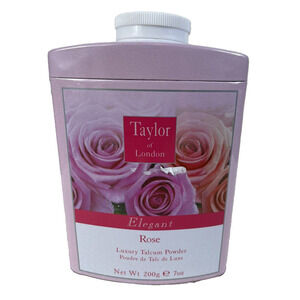 Taylor Of London Elegant Rose Luxury Talcum Powder England 7 oz 80% Full PINK